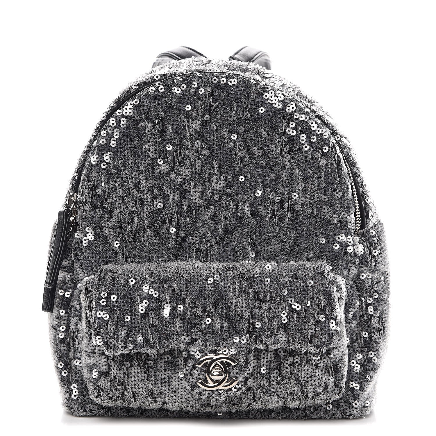 Chanel Sequin Waterfall Backpack Grey 1 of 7