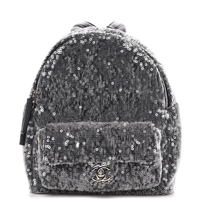 Chanel Sequin Waterfall Backpack Grey 1 of 7