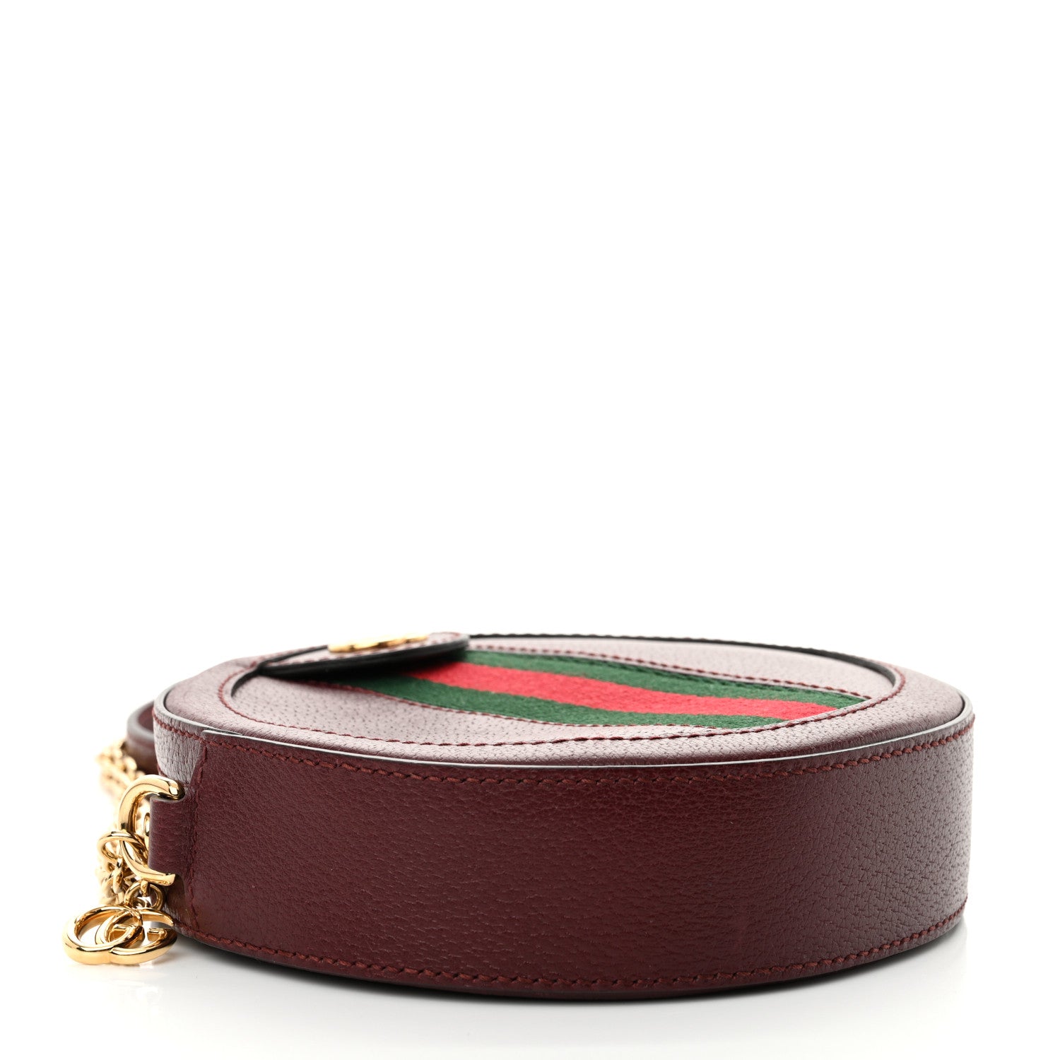 Gucci Soft Textured Calfskin Web Mini Ophidia Round Shoulder Bag Vintage Bordeaux 4 of 10