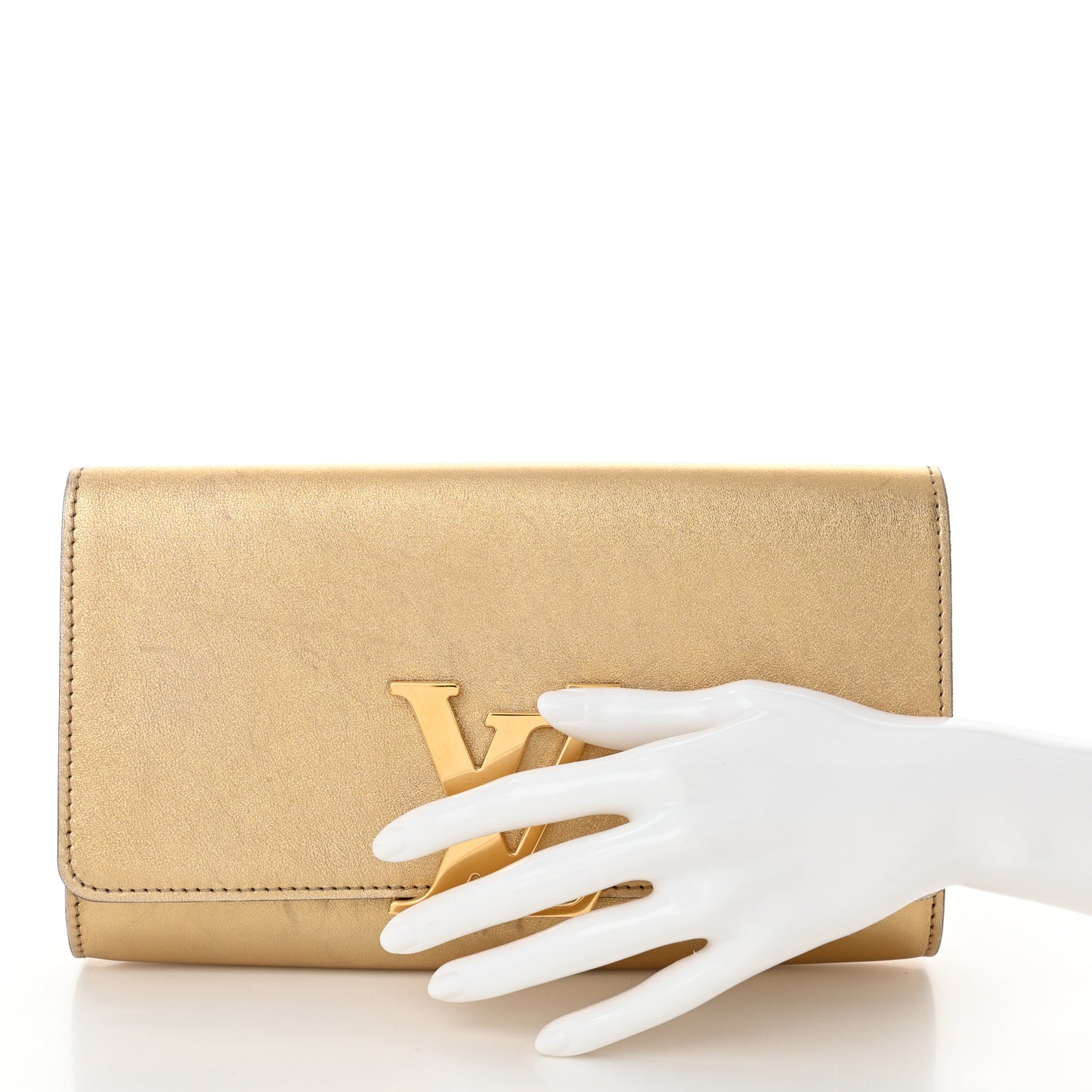 Calfskin Neo Sobe Louise EW Clutch Gold