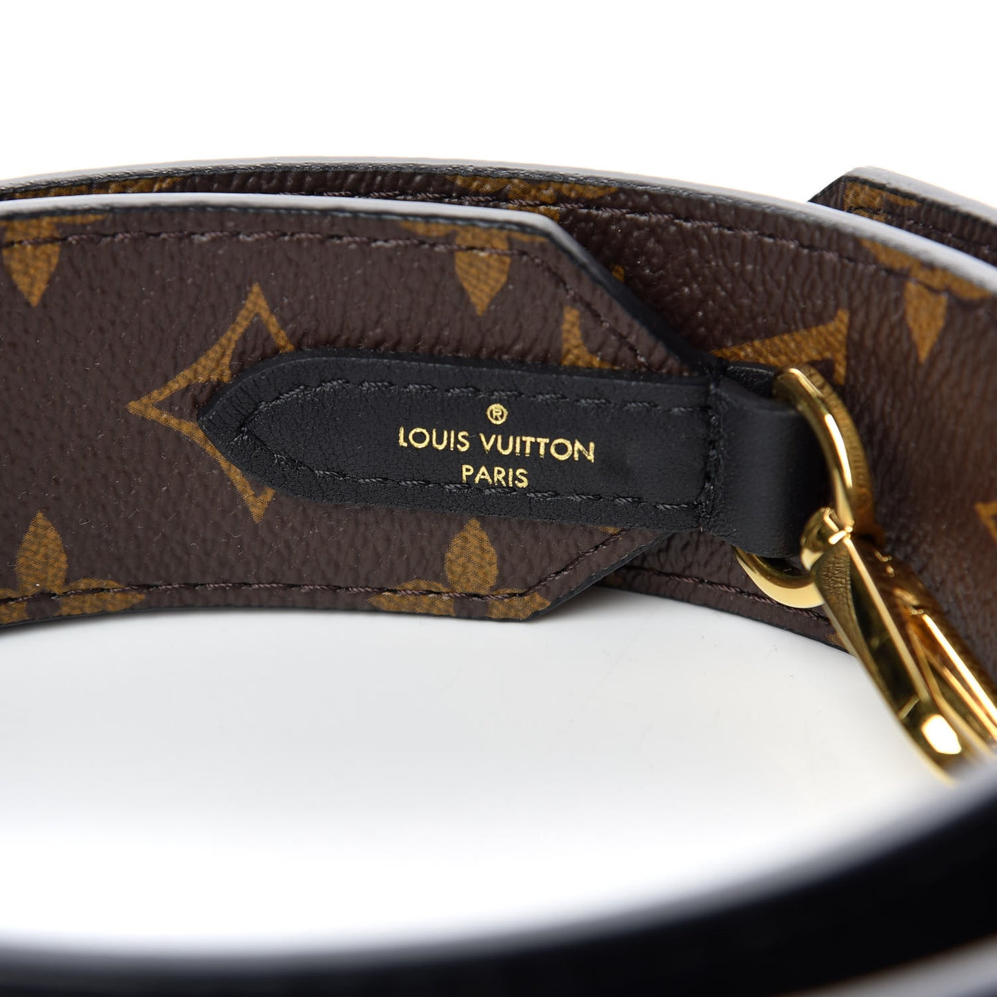 Monogram Letter Bandouliere Shoulder Strap Black