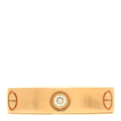 Cartier 18K Yellow Gold 3 Diamond 5.5mm LOVE Ring 62 10 1 of 5