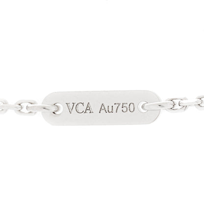 Van Cleef & Arpels 18K White Gold Diamond Sweet Alhambra Pendant Necklace 4 of 5