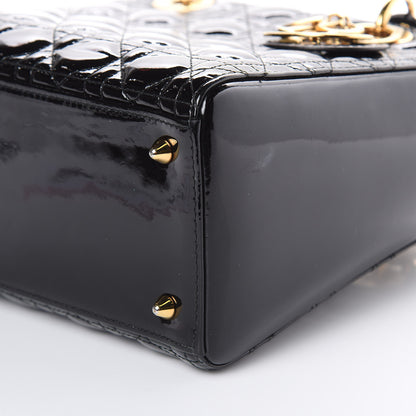 Christian Dior Patent Cannage Medium Lady Dior Black 12 of 16