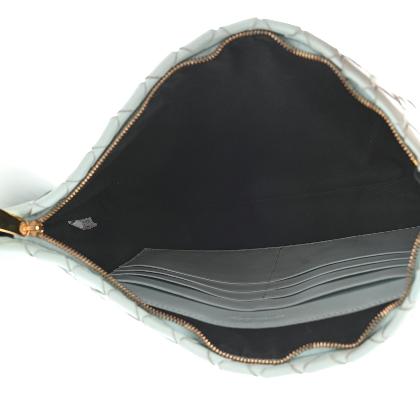 Nappa Intrecciato Large Flat Zip Pouch Spearmint