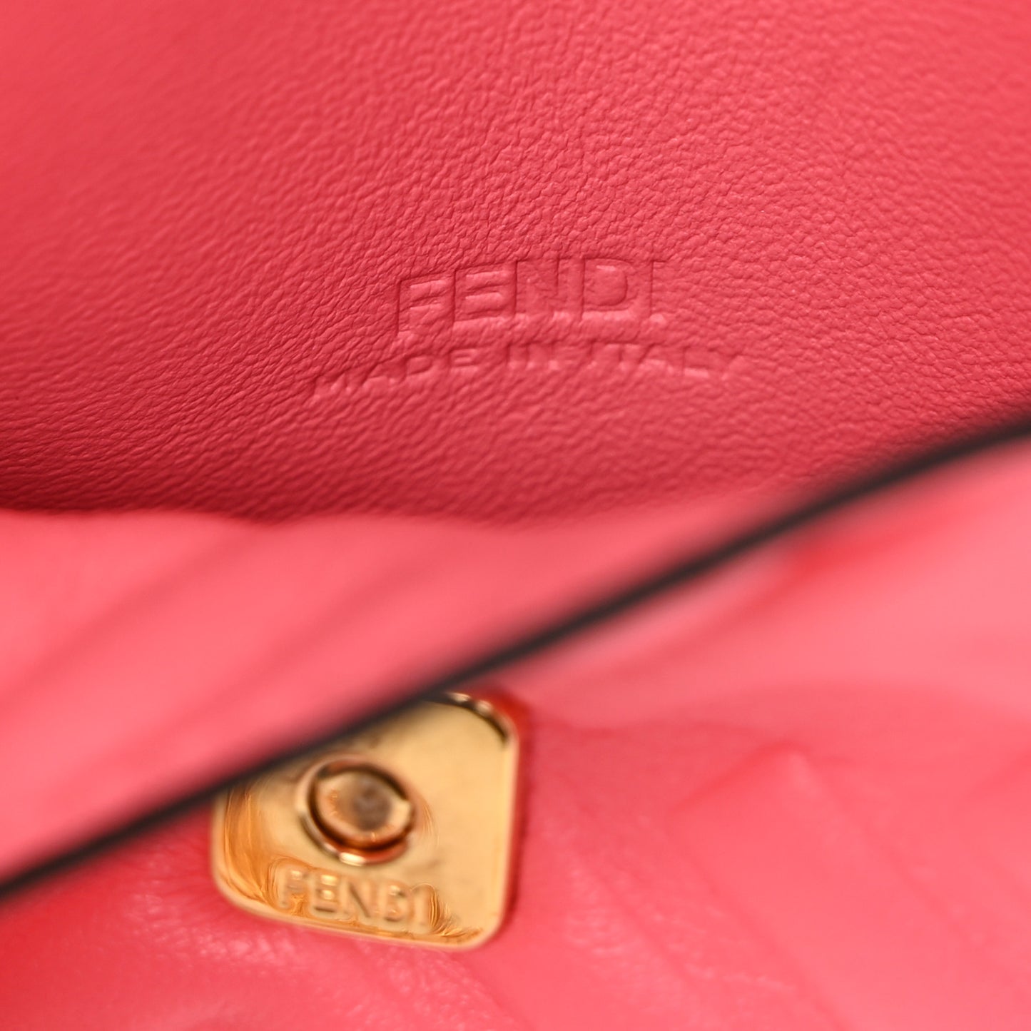 Nappa Matisse FF Embossed Nano Maxi Buckle Baguette Charm Pink Dalia