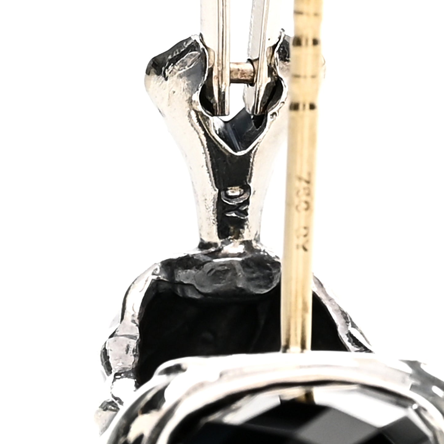Sterling Silver 14K Yellow Gold Black Onyx Capri Shrimp Earrings