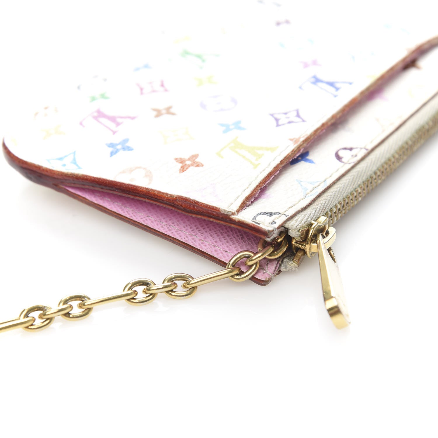 Louis Vuitton Monogram Multicolor Key Pouch White Litchi 7 of 7