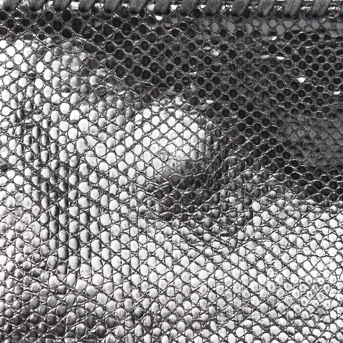 Metallic Snake Print Small Falabella Tote Ruthenium