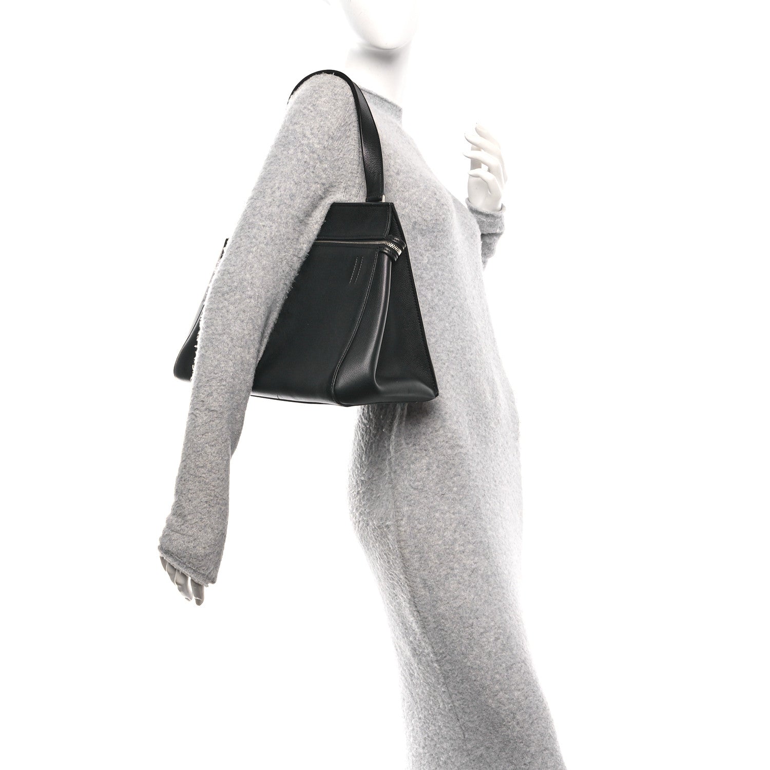 Celine Grained Calfskin Edge Shoulder Bag Black 2 of 10
