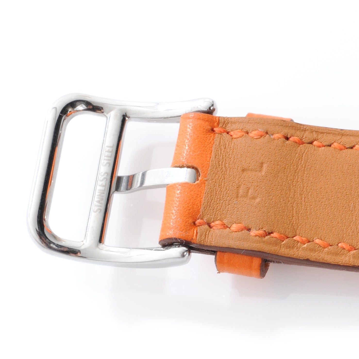 Hermes Stainless Steel Swift 33mm Cape Cod Tonneau Quartz Watch Orange 5 of 6