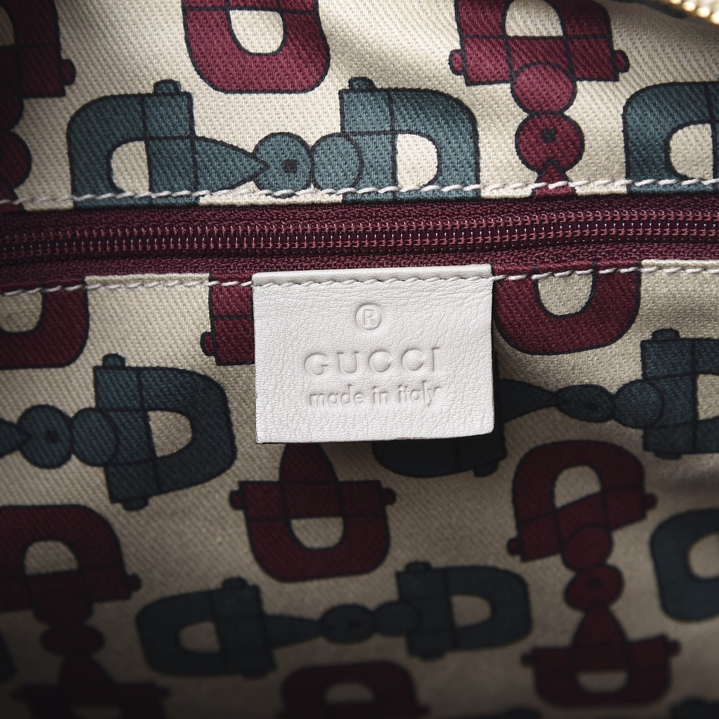 Guccissima Large D Gold Ring Hobo Off White