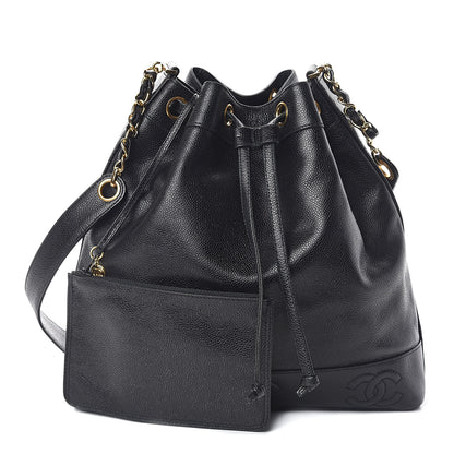 Chanel Caviar CC Drawstring Shoulder Bag Black 1 of 12