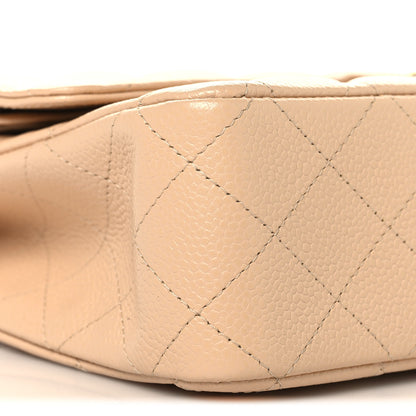 Chanel Caviar Quilted Medium Double Flap Beige 9 of 10