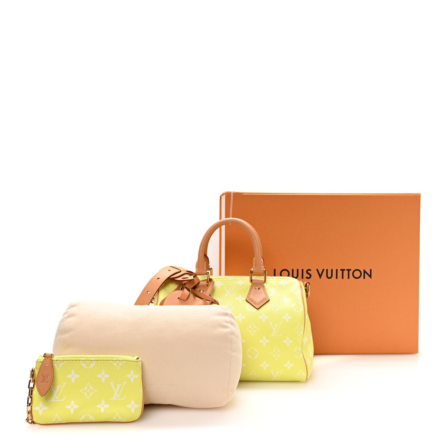 Calfskin Monogram Speedy P9 Bandouliere 25 Lemonade Yellow