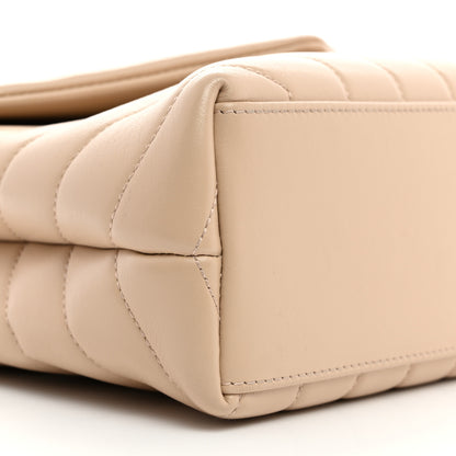 Saint Laurent Calfskin Y Quilted Monogram Small Loulou Chain Satchel Nude Powder 10 of 11