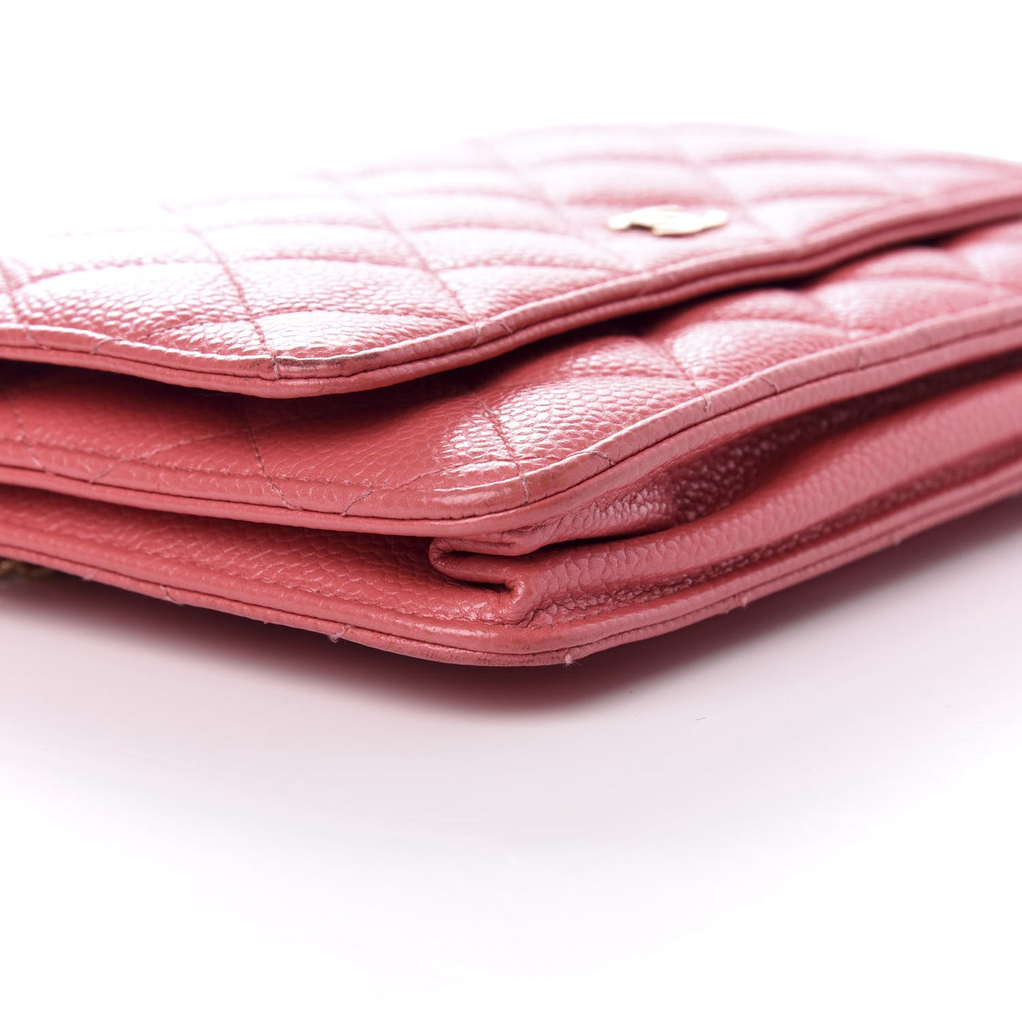 Caviar Quilted Wallet on Chain WOC Pink