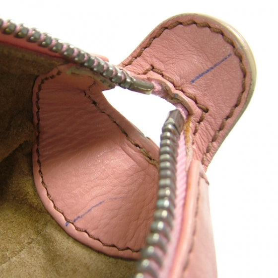 Leather Large Multipocket Hobo Pink
