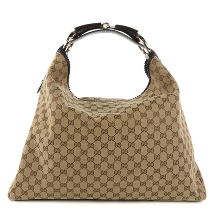 Gucci Monogram Large Horsebit Chain Hobo Dark Brown 1 of 7