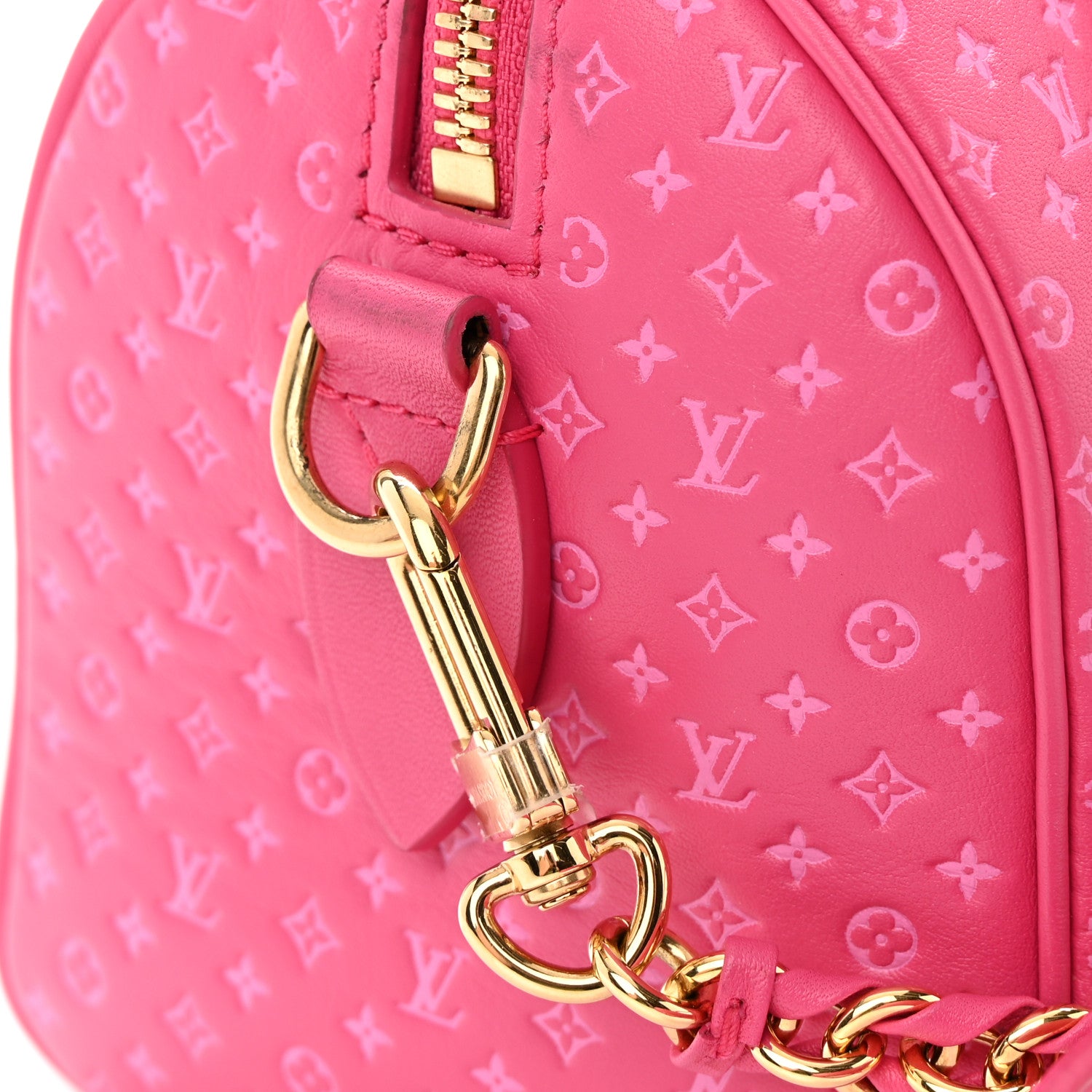 Louis Vuitton Calfskin Nanogram Embossed Speedy Bandouliere 20 Rose 17 of 17