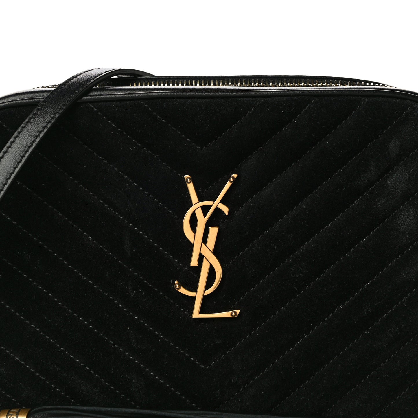 Suede Calfskin Monogram Lou Camera Bag Black