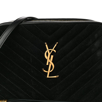 Saint Laurent Suede Calfskin Monogram Lou Camera Bag Black 8 of 14