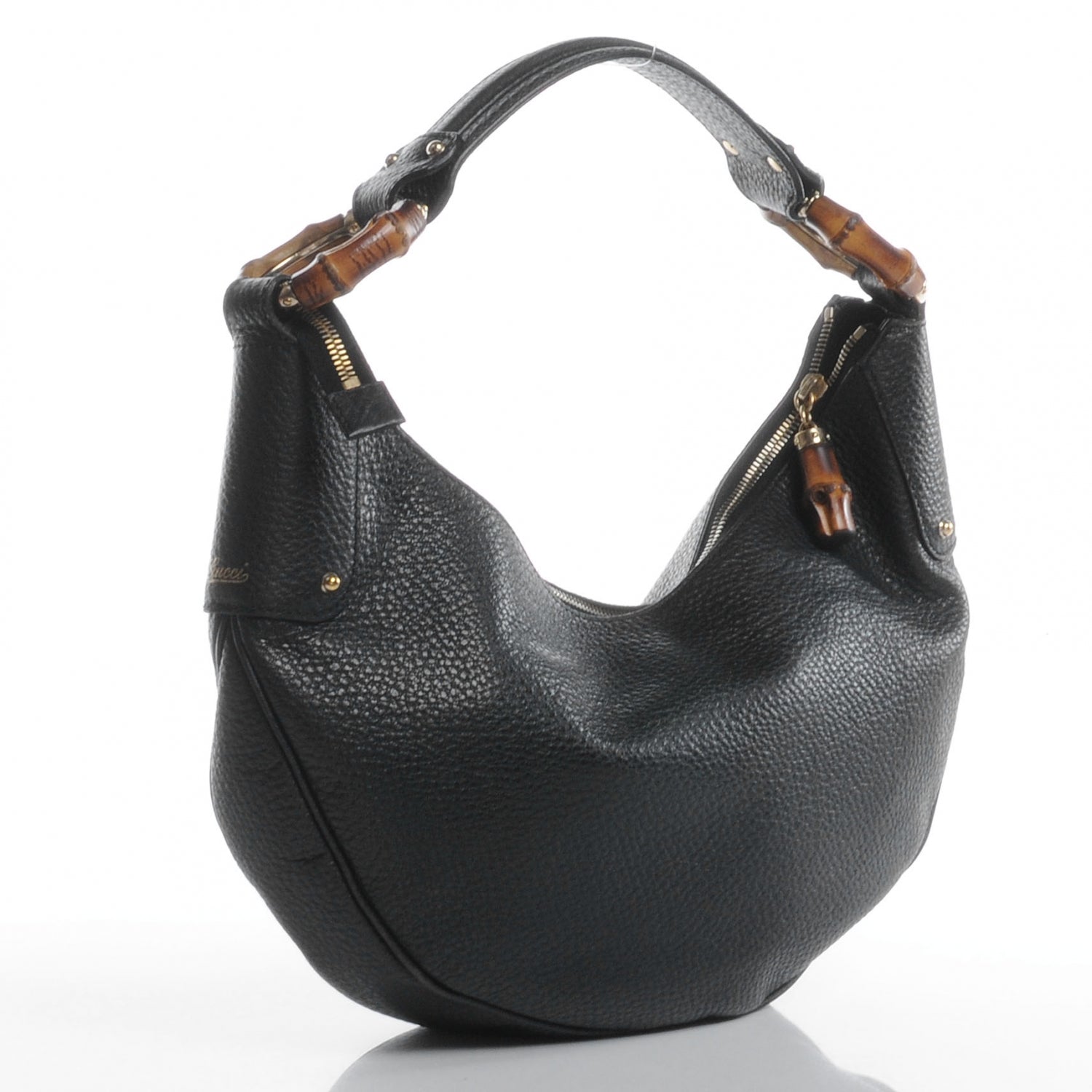 Gucci Monogram Bamboo Ring Hobo Black 3 of 8