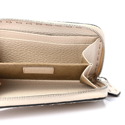 Fendi Cuoio Romano Selleria Mini Zip Around Wallet Dove 4 of 6