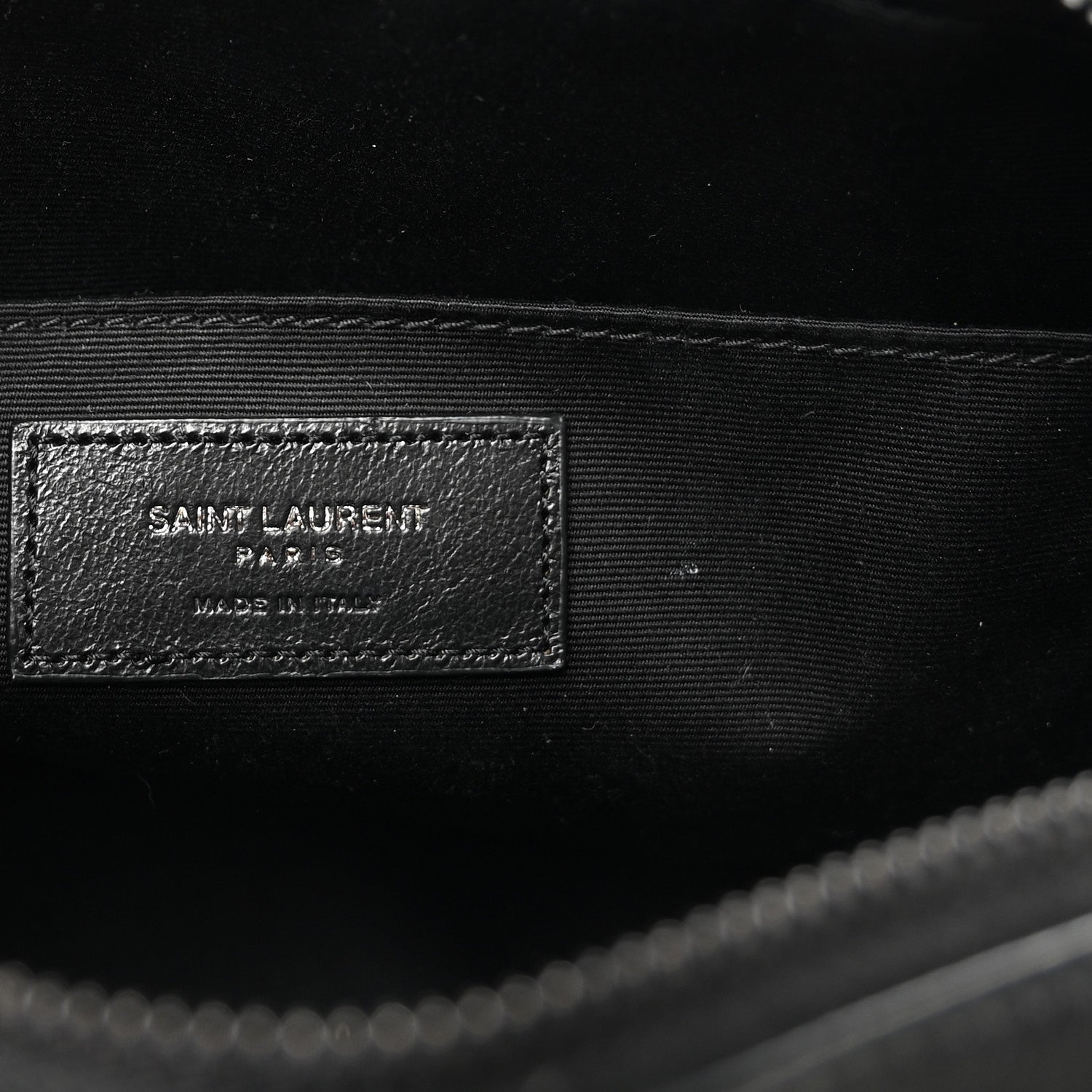 Saint Laurent Calfskin Matelasse Monogram Monochrome Lou Camera Bag Black 6 of 9