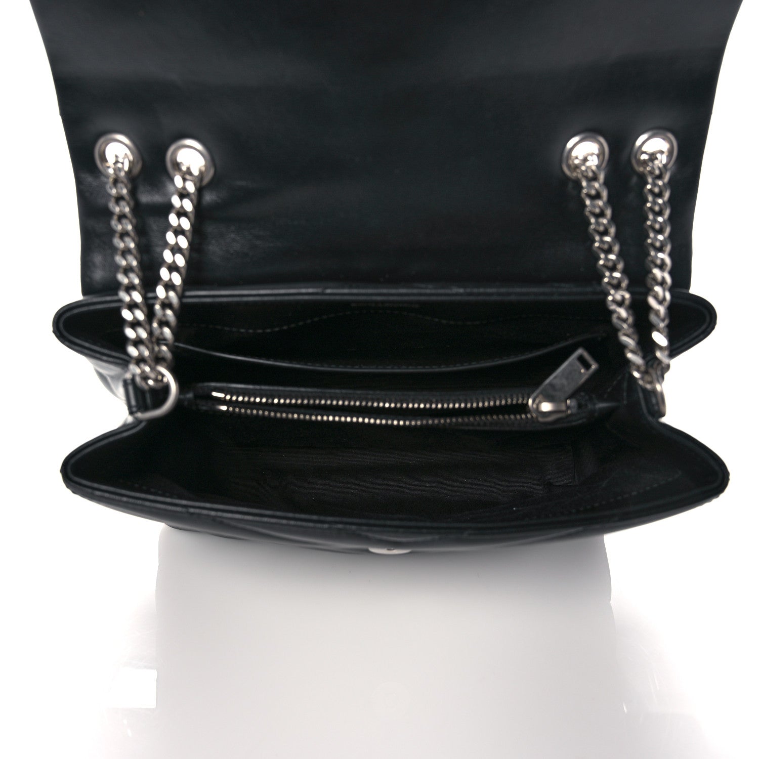 Saint Laurent Calfskin Y Quilted Monogram Small Loulou Chain Satchel Black 5 of 12