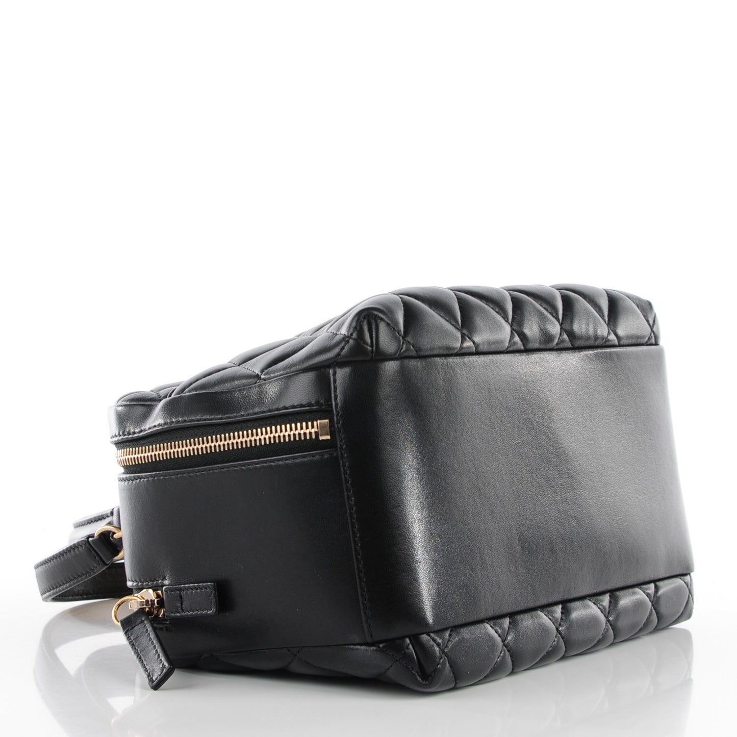 Lambskin Quilted Medium Trendy CC Bowling Bag Black
