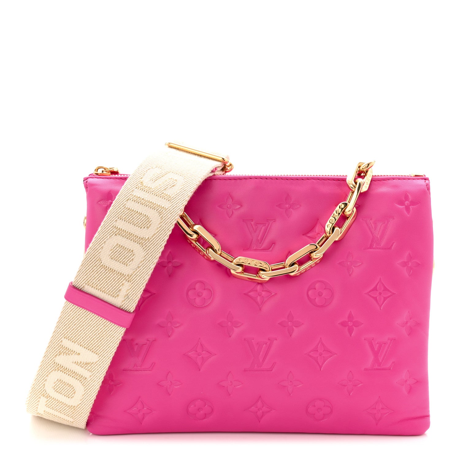 Louis Vuitton Lambskin Embossed Monogram Coussin PM Rose Miami 1 of 10