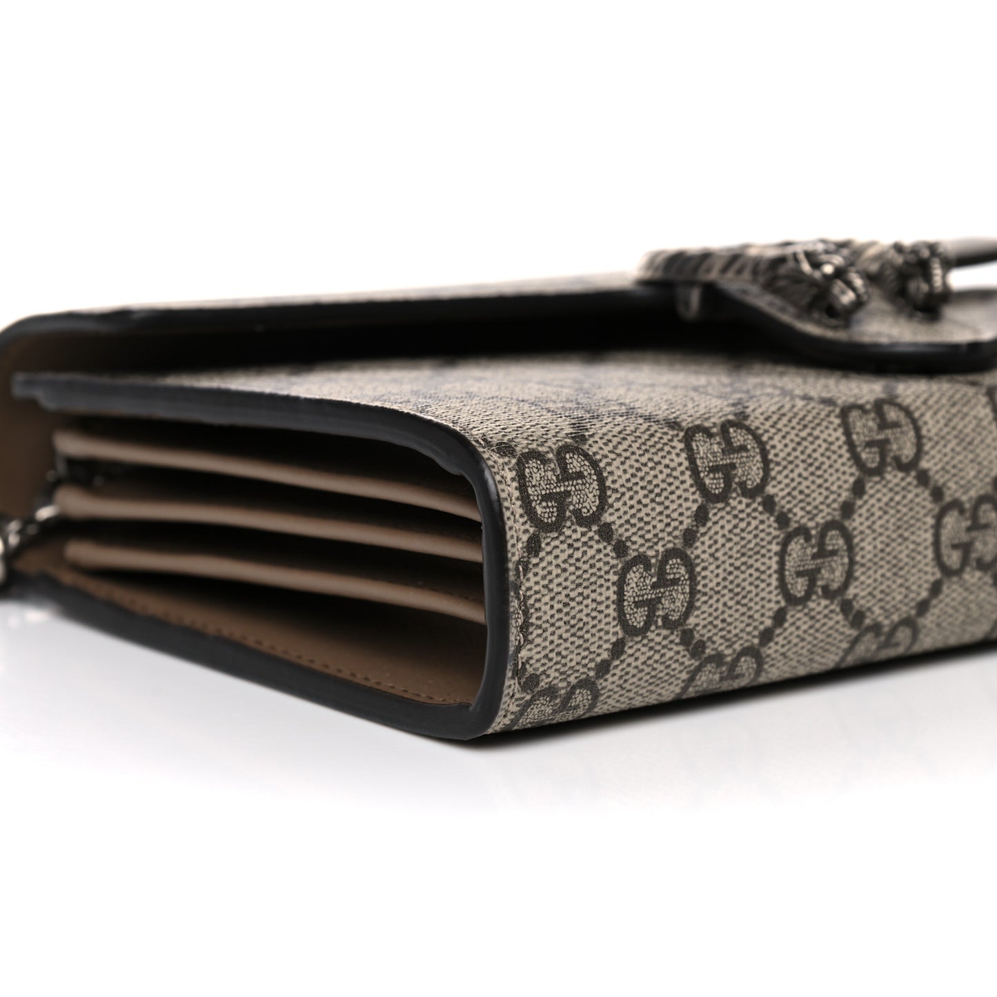GG Supreme Monogram Mini Dionysus Chain Wallet Beige Taupe