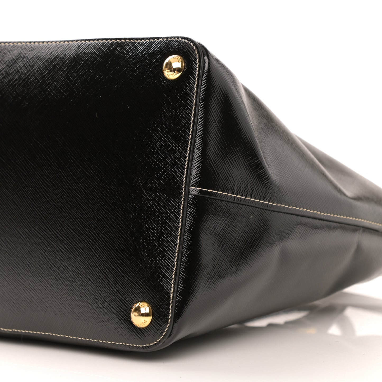 Saffiano Vernice Turn Lock Shopping Tote Black