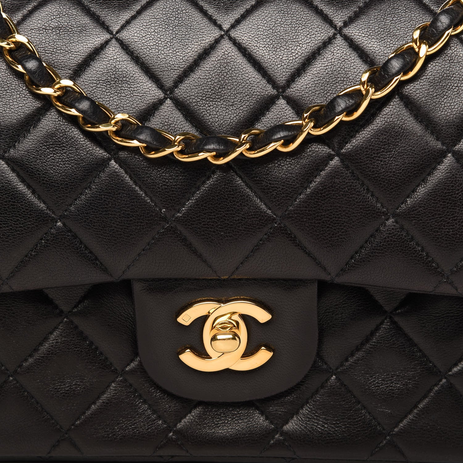 Chanel Lambskin Quilted Medium Double Flap Black 11 of 11