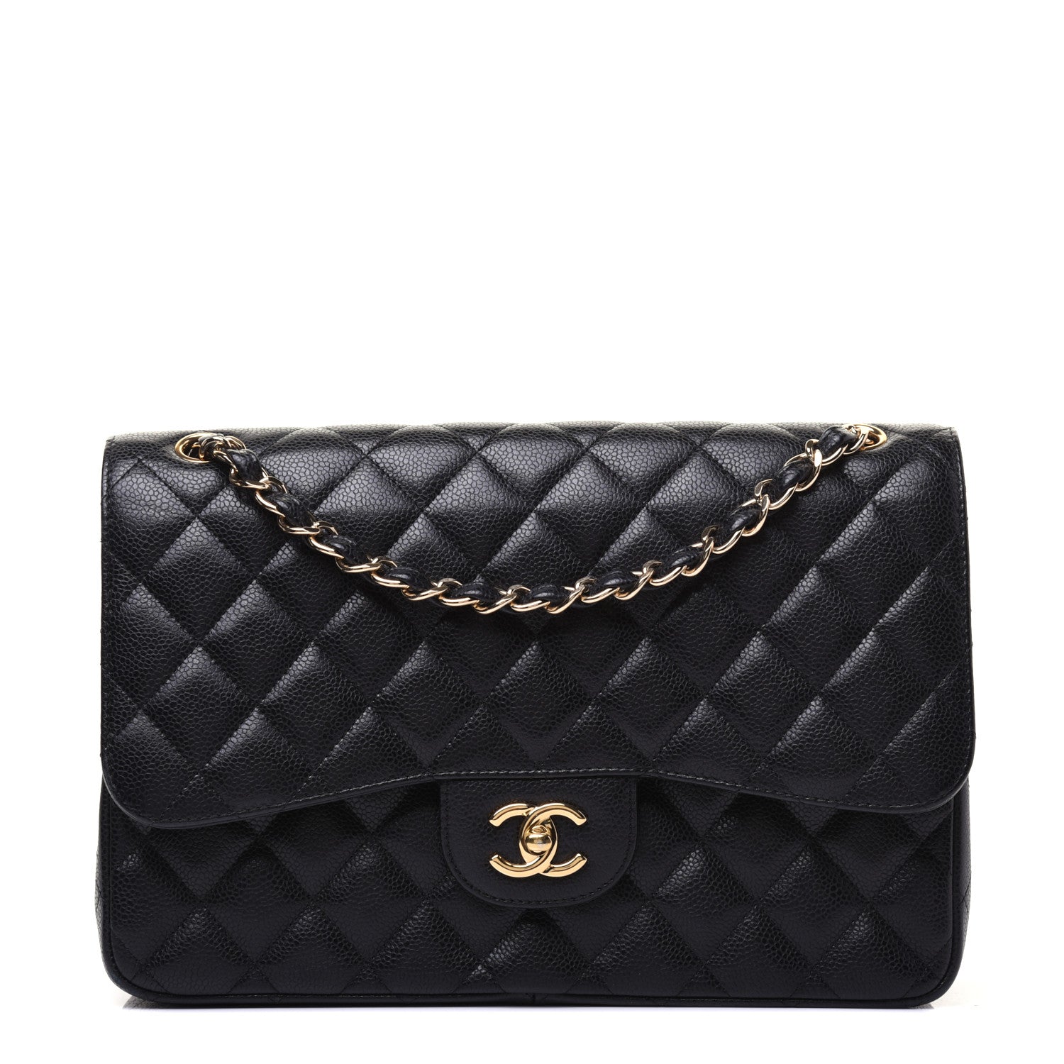 Chanel Caviar Quilted Jumbo Double Flap Black 1 of 17