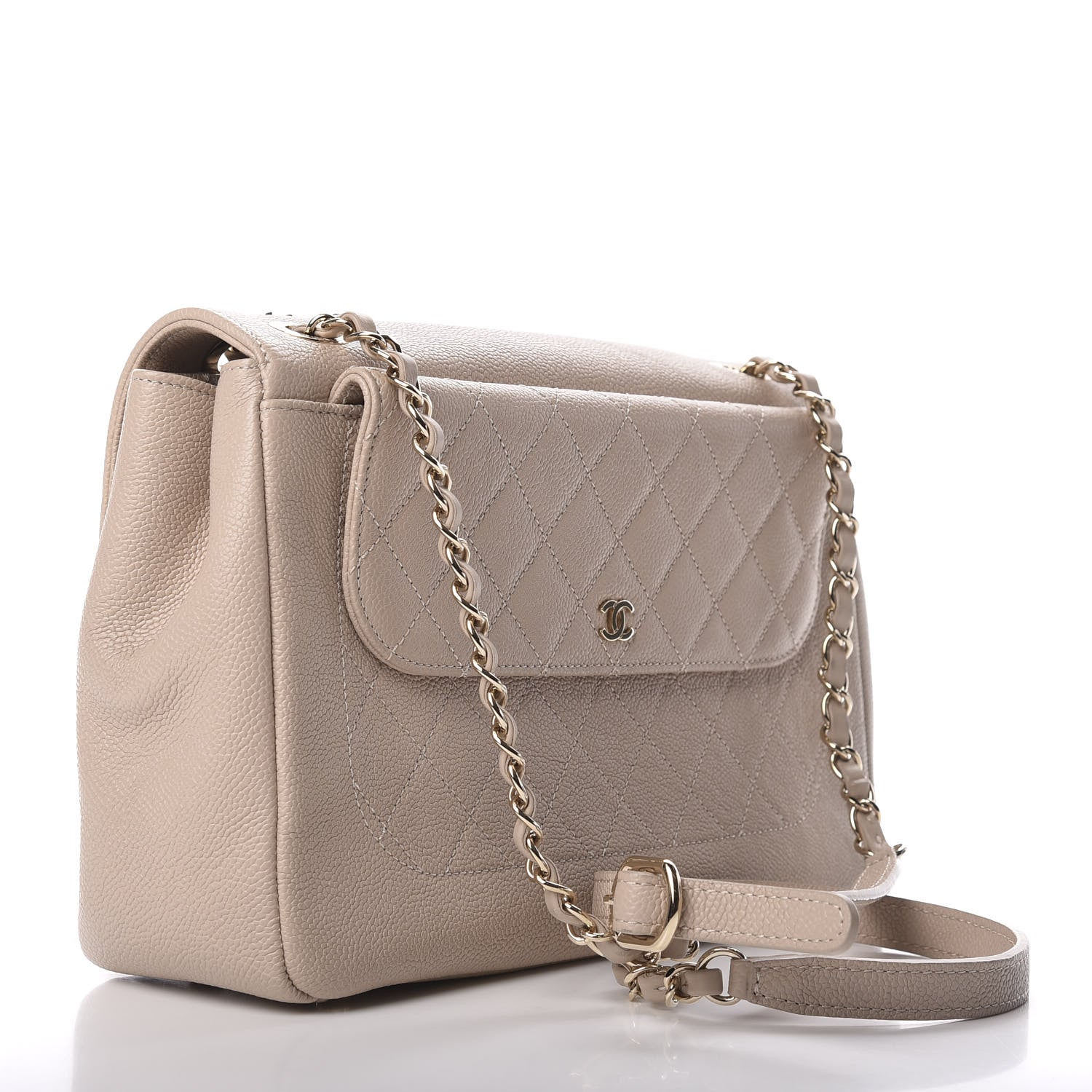 Chanel Caviar Quilted Flap Light Beige 2 of 10