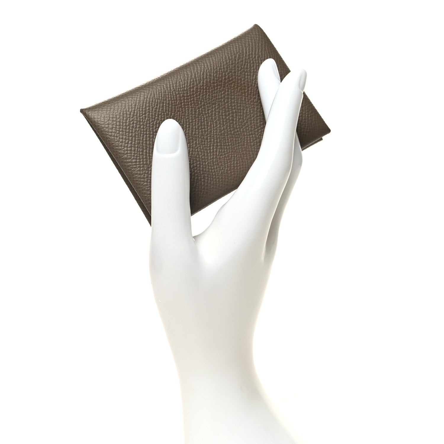 Hermes Epsom Calvi Card Case Etoupe 2 of 10