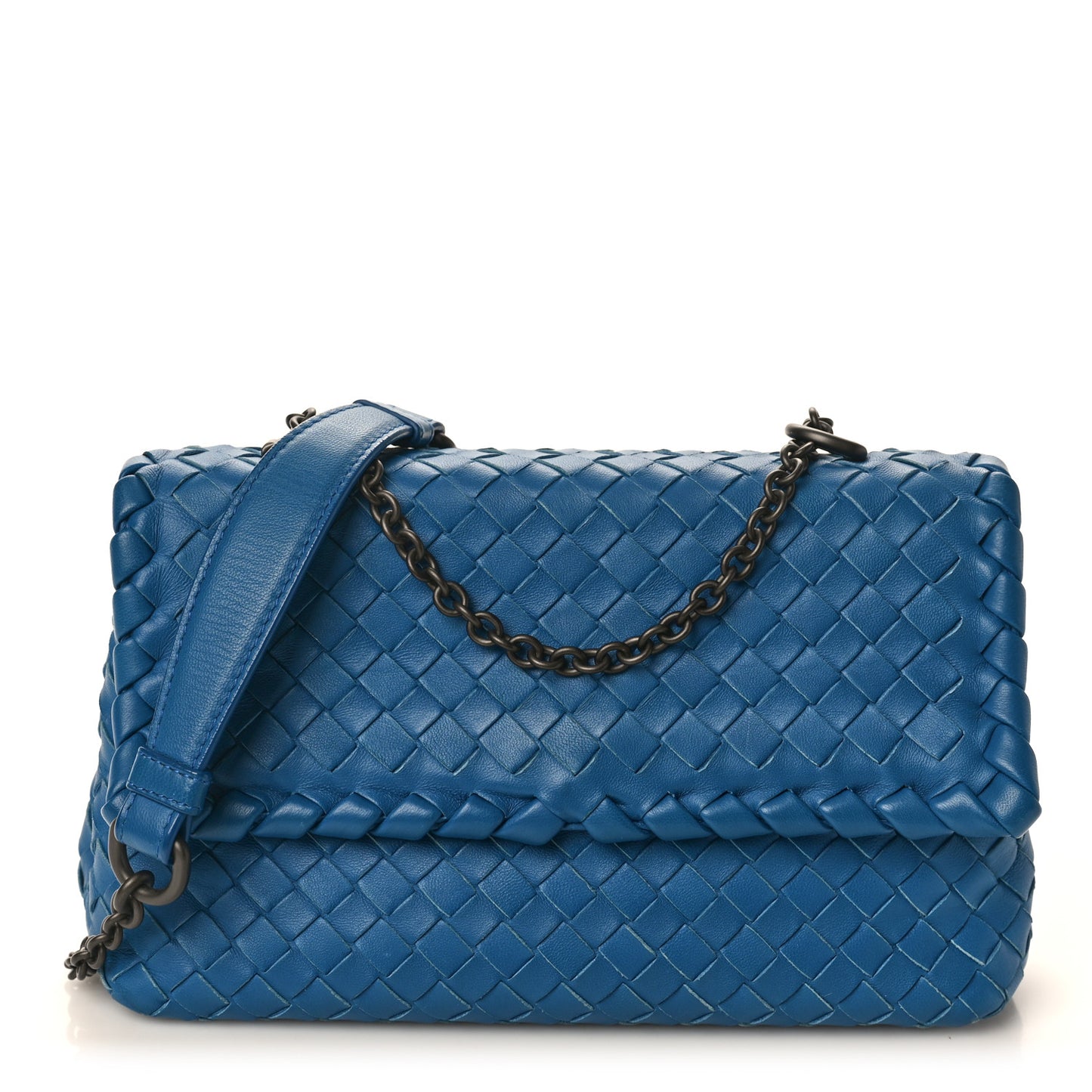 Nappa Intrecciato Baby Olimpia Shoulder Bag Blue