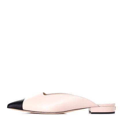 Chanel Lambskin Satin Cap Toe CC Mules 39 Pink Black 1 of 10