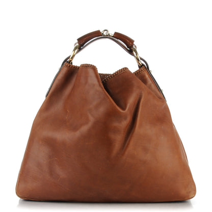 Gucci Calfskin Large Horsebit Chain Hobo Brown 1 of 8
