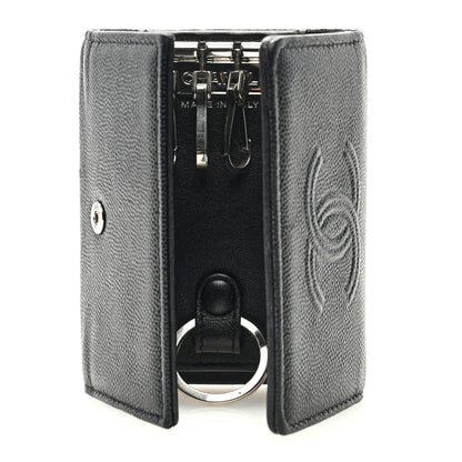 Chanel Caviar Timeless CC 4 Key Holder Case Black 5 of 7