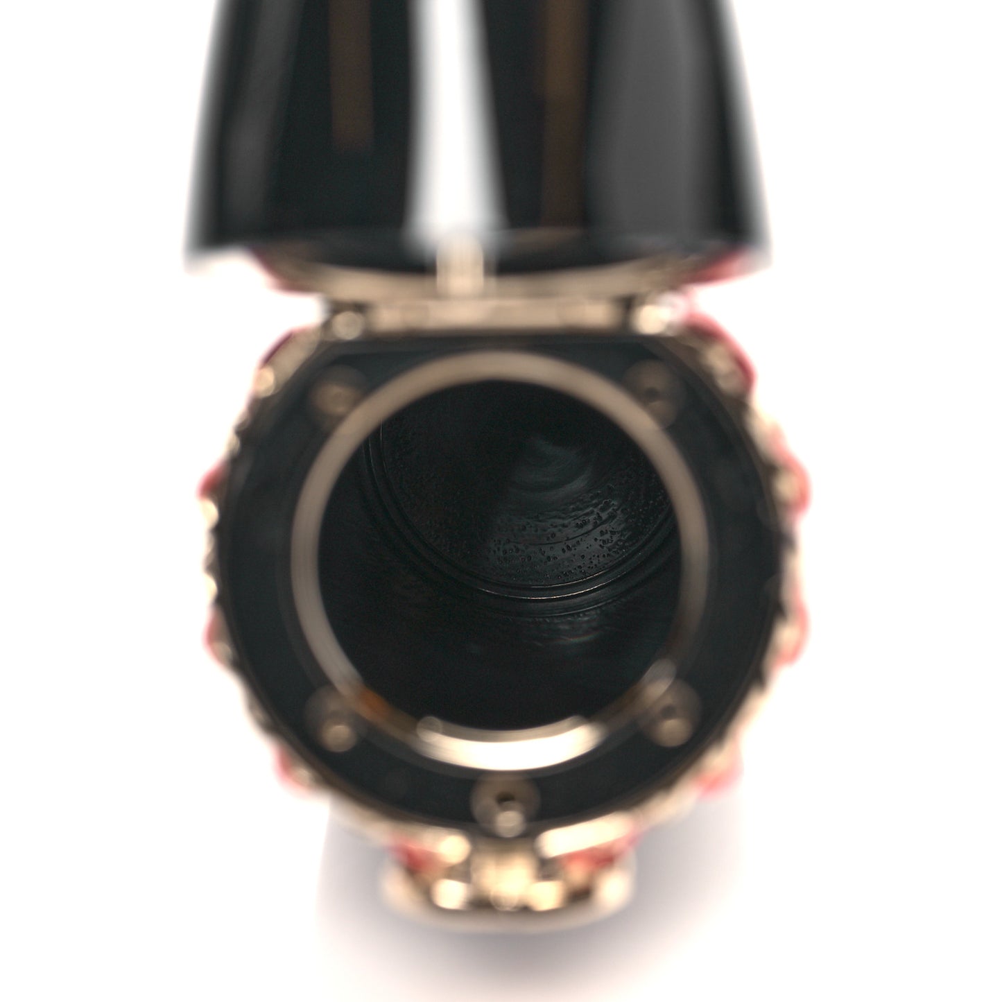 Lucite Lipstick Case On Chain Black Pink