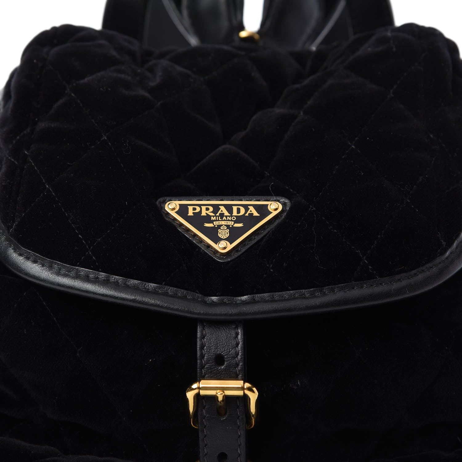 Prada Velluto Velvet Impunture Corsaire Backpack Black 10 of 10