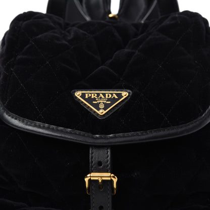 Prada Velluto Velvet Impunture Corsaire Backpack Black 10 of 10