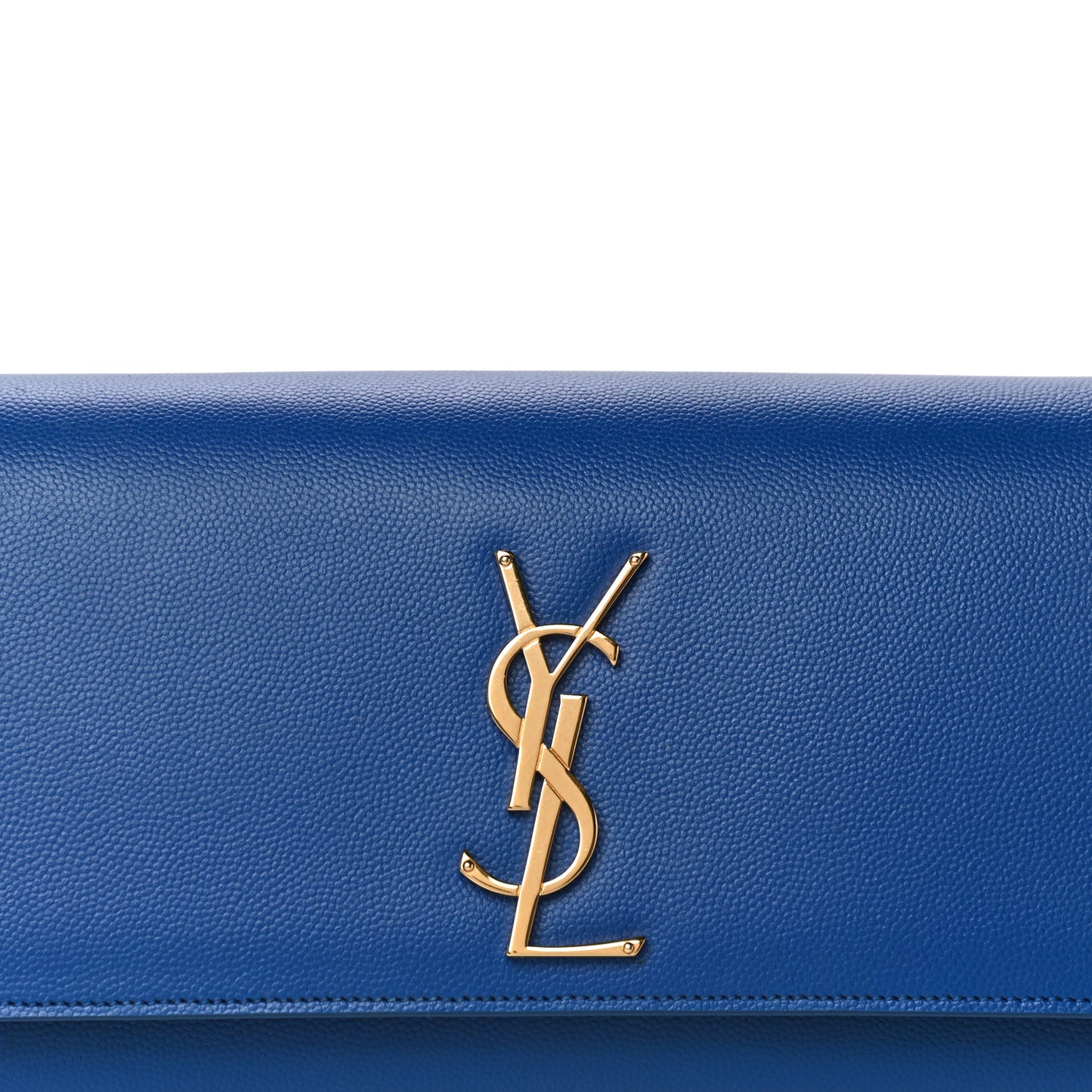 Grain De Poudre Classic Monogram Cassandre Clutch Blue Majorelle