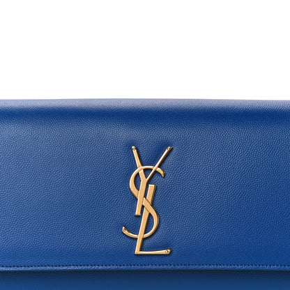 Saint Laurent Grain De Poudre Classic Monogram Cassandre Clutch Blue Majorelle 7 of 12