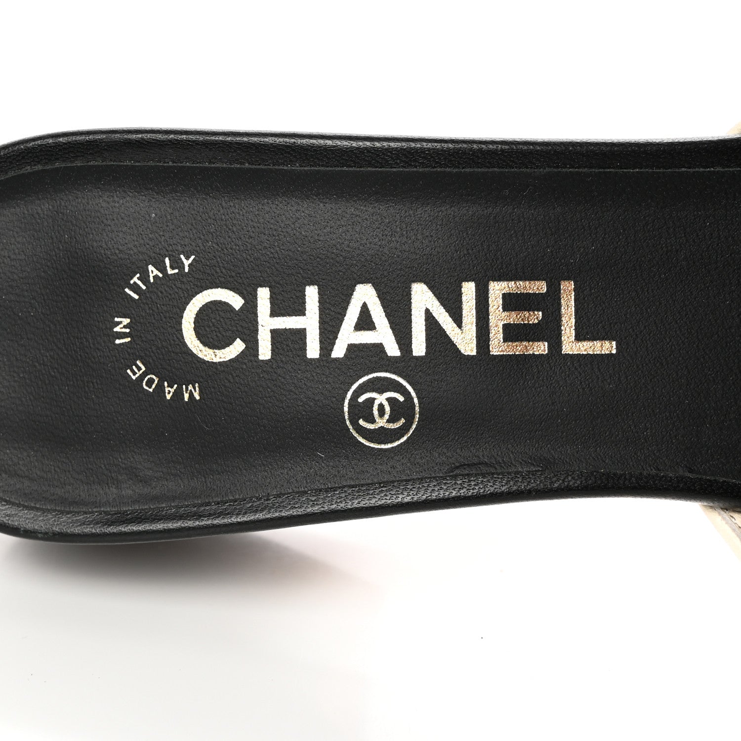 Chanel Lambskin Grosgrain Cap Toe Logo Ankle Strap Pumps 38 White Black 8 of 18