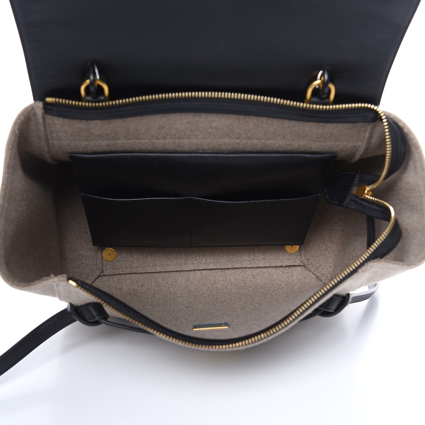 Felt Smooth Calfskin Mini Belt Bag Beige