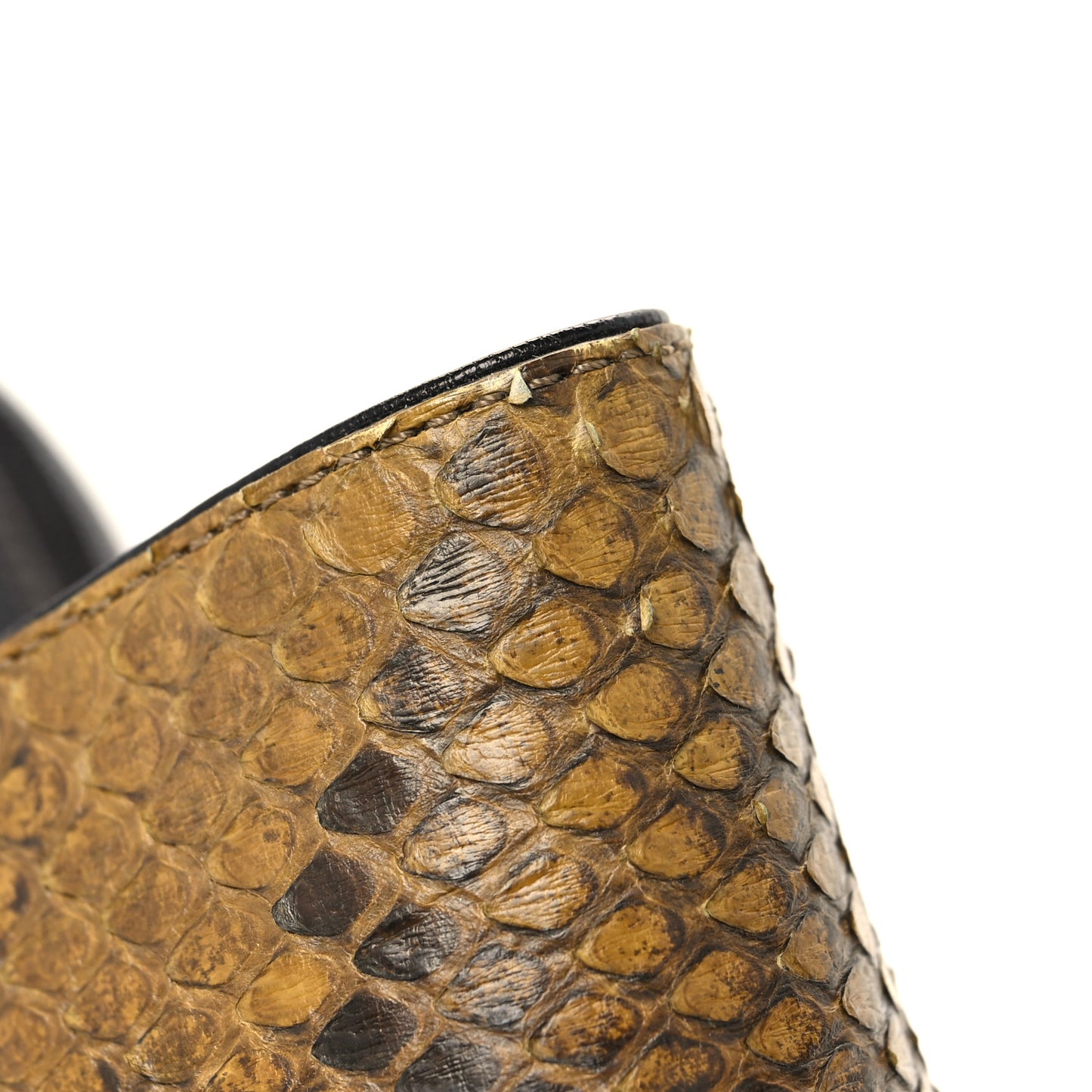 Snakeskin Calfskin Platform Sandals 36 Bronze